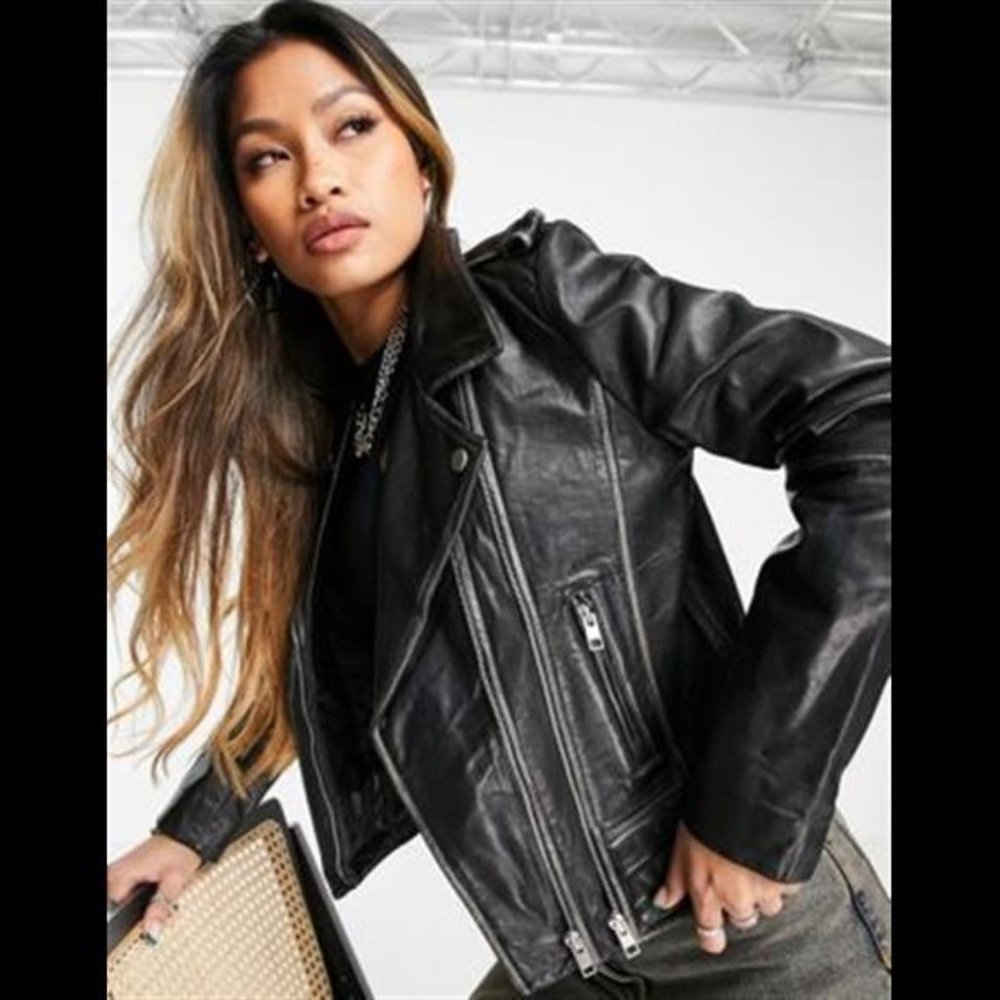 Black Beppe Leather Jacket by Barneys Originals